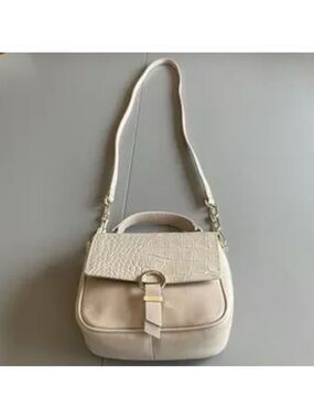Ted Baker Cream loop and tab grained leather crossbody Shoulder Bag